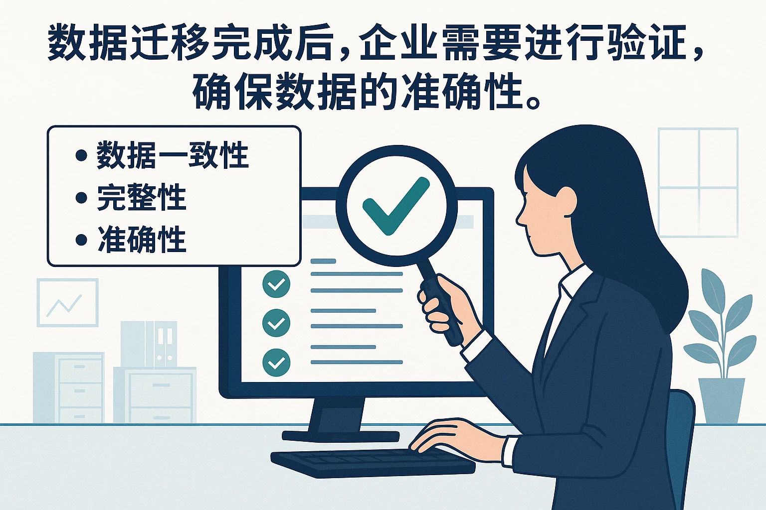 数据迁移完成后，企业需要进行验证，确保数据的准确性。验证的内容包括：