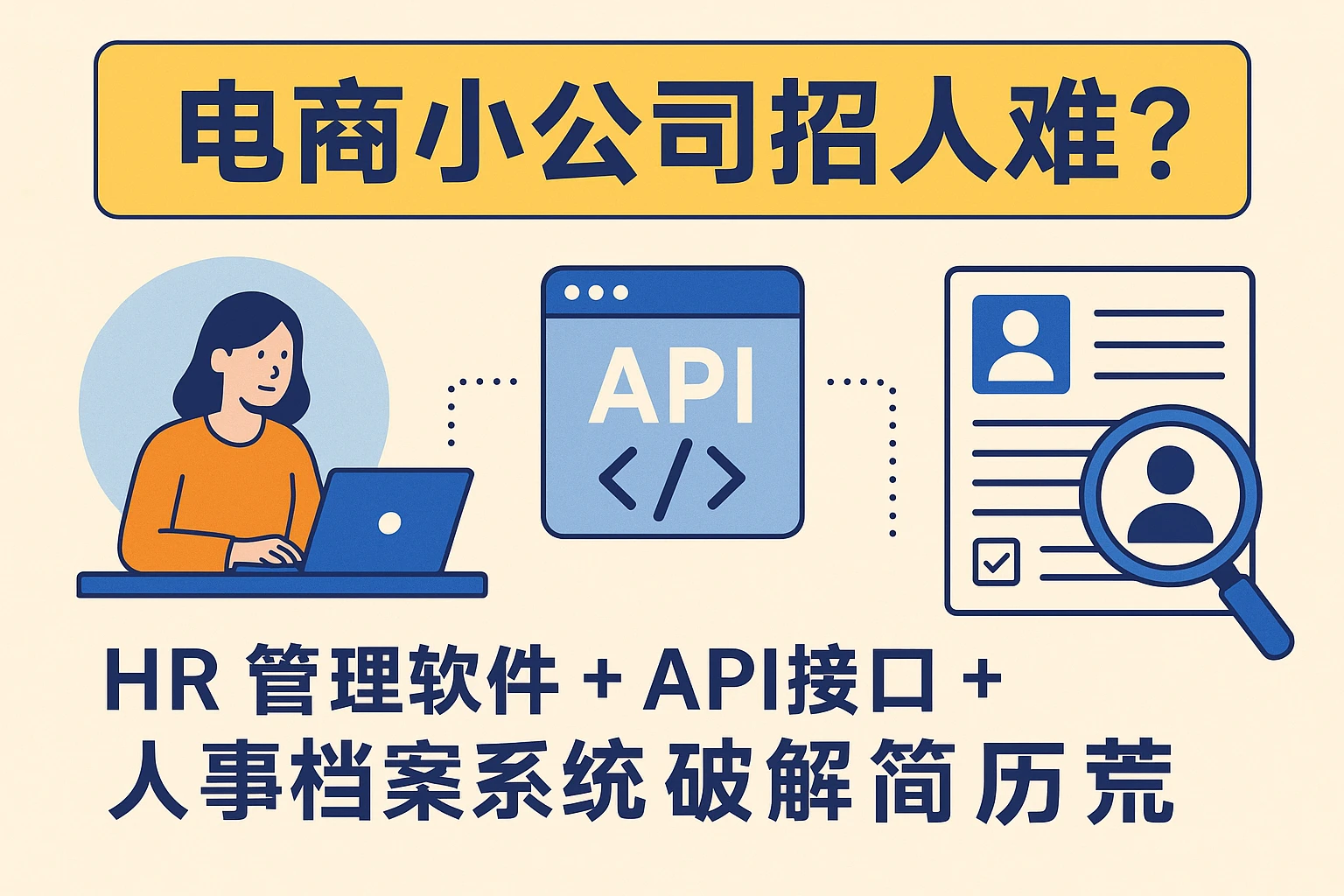 电商小公司招人难？HR管理软件+API接口+人事档案系统破解简历荒