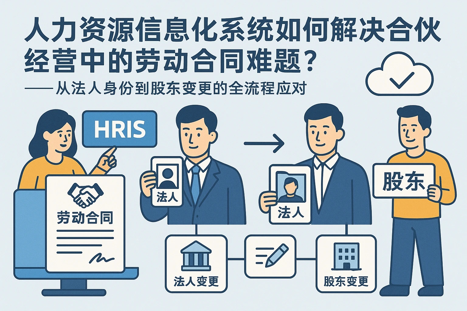 人力资源信息化系统如何解决合伙经营中的劳动合同难题？——从法人身份到股东变更的全流程应对
