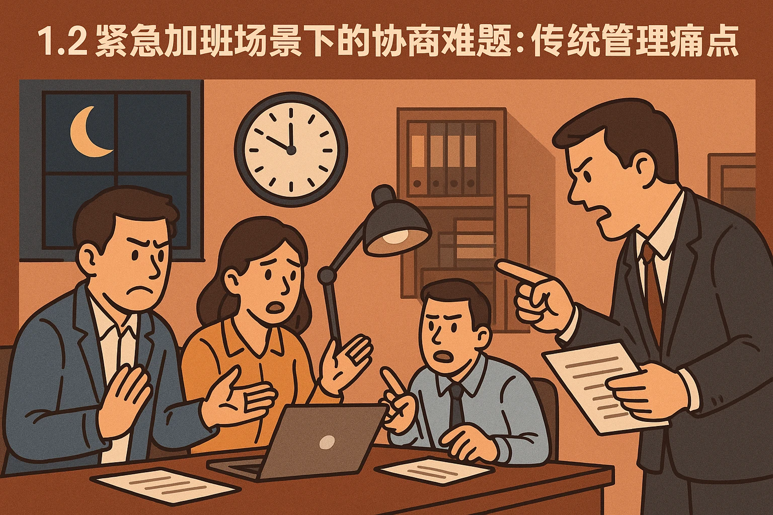1.2 紧急加班场景下的协商难题：传统管理的痛点