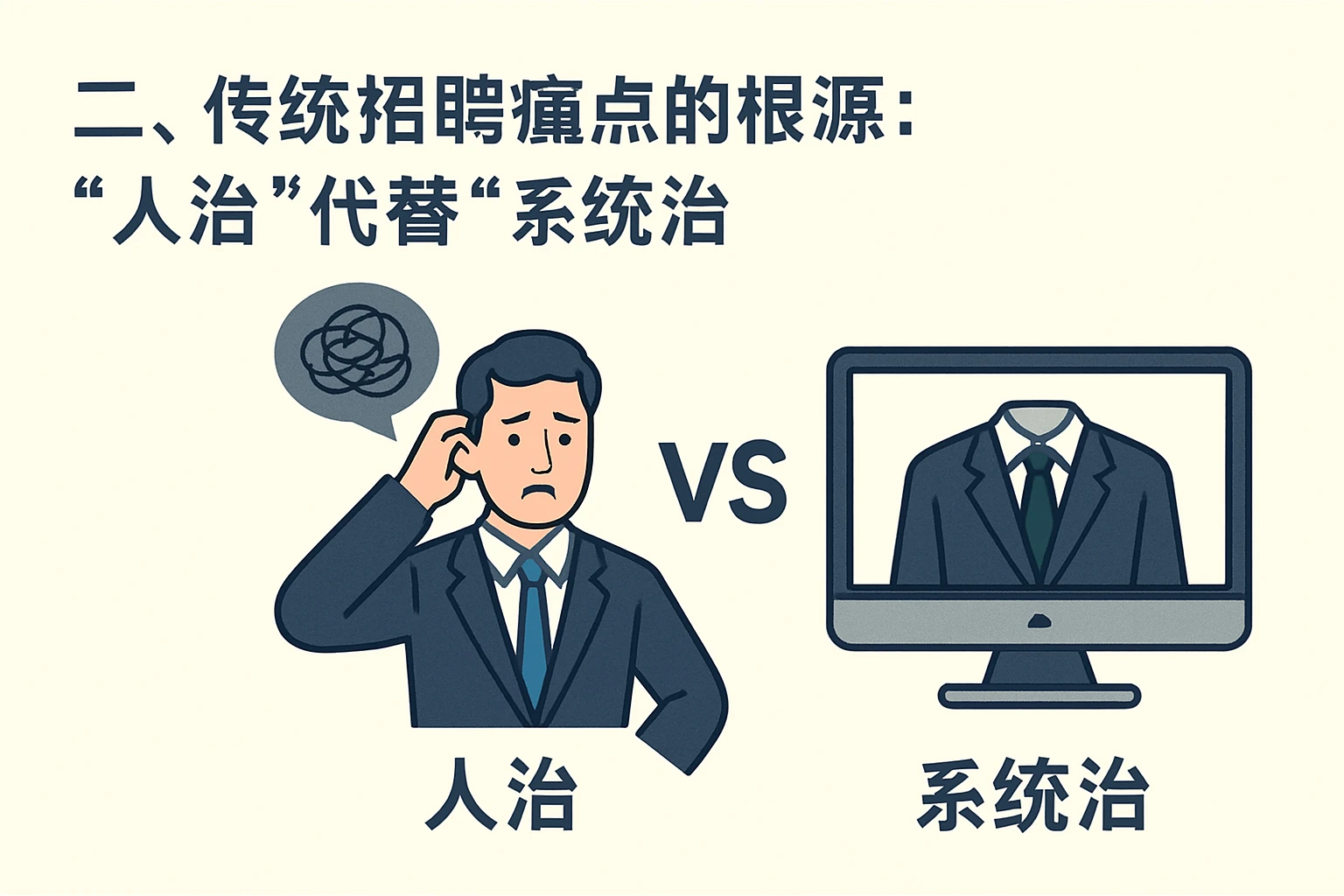 二、传统招聘痛点的根源：“人治”代替“系统治”
