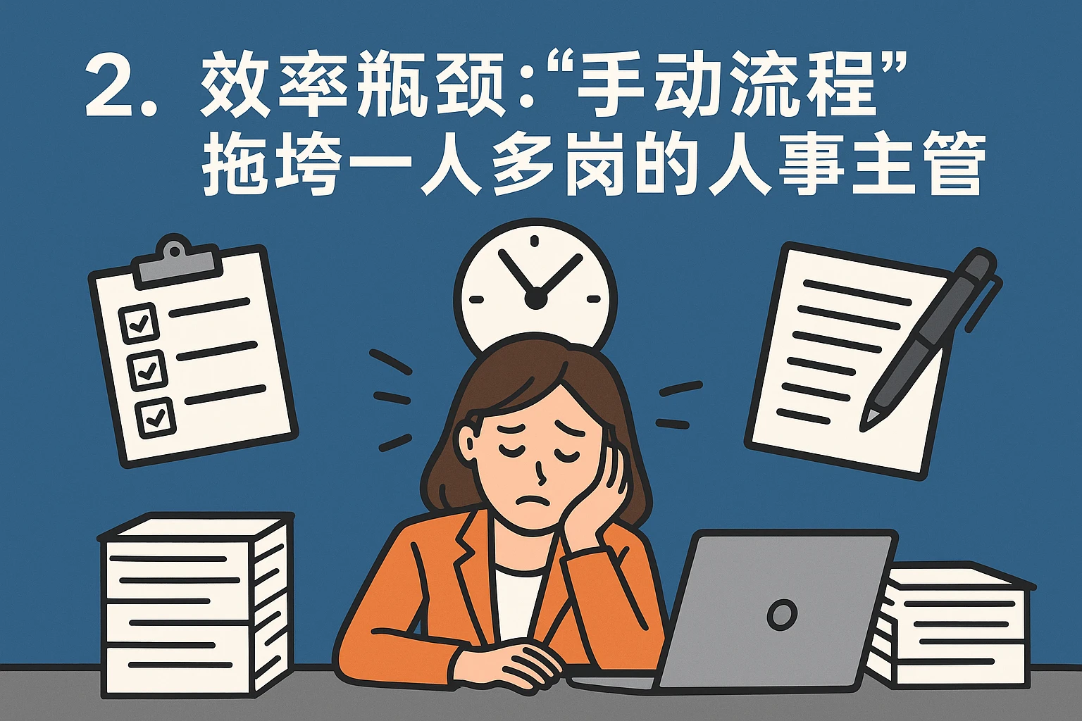 2. 效率瓶颈：“手动流程”拖垮一人多岗的人事主管