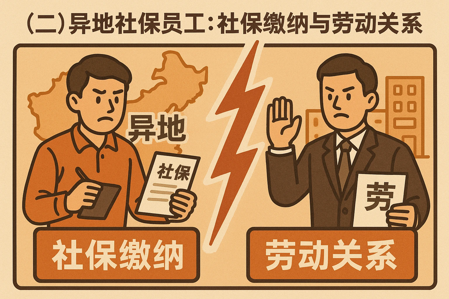 （二）异地社保员工：社保缴纳与劳动关系的冲突