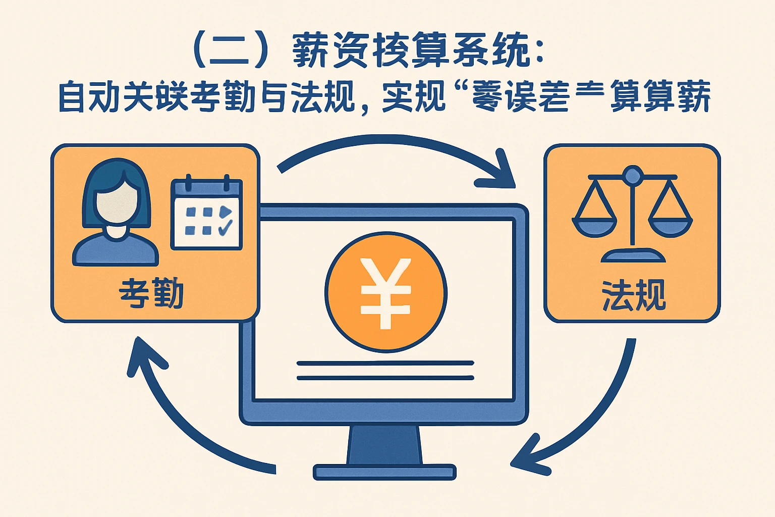 （二）薪资核算系统：自动关联考勤与法规，实现“零误差”算薪