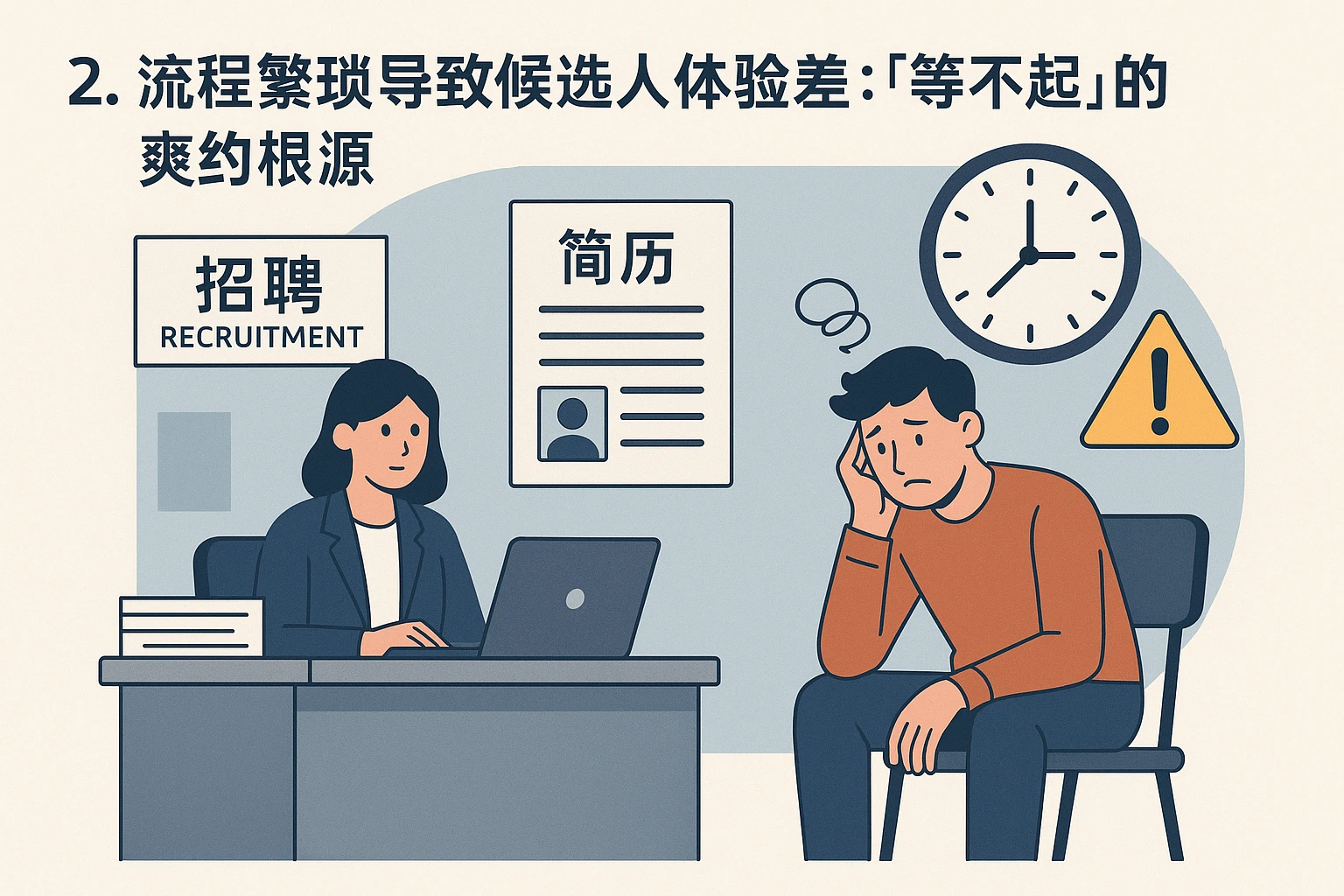2. 流程繁琐导致候选人体验差：“等不起”的爽约根源