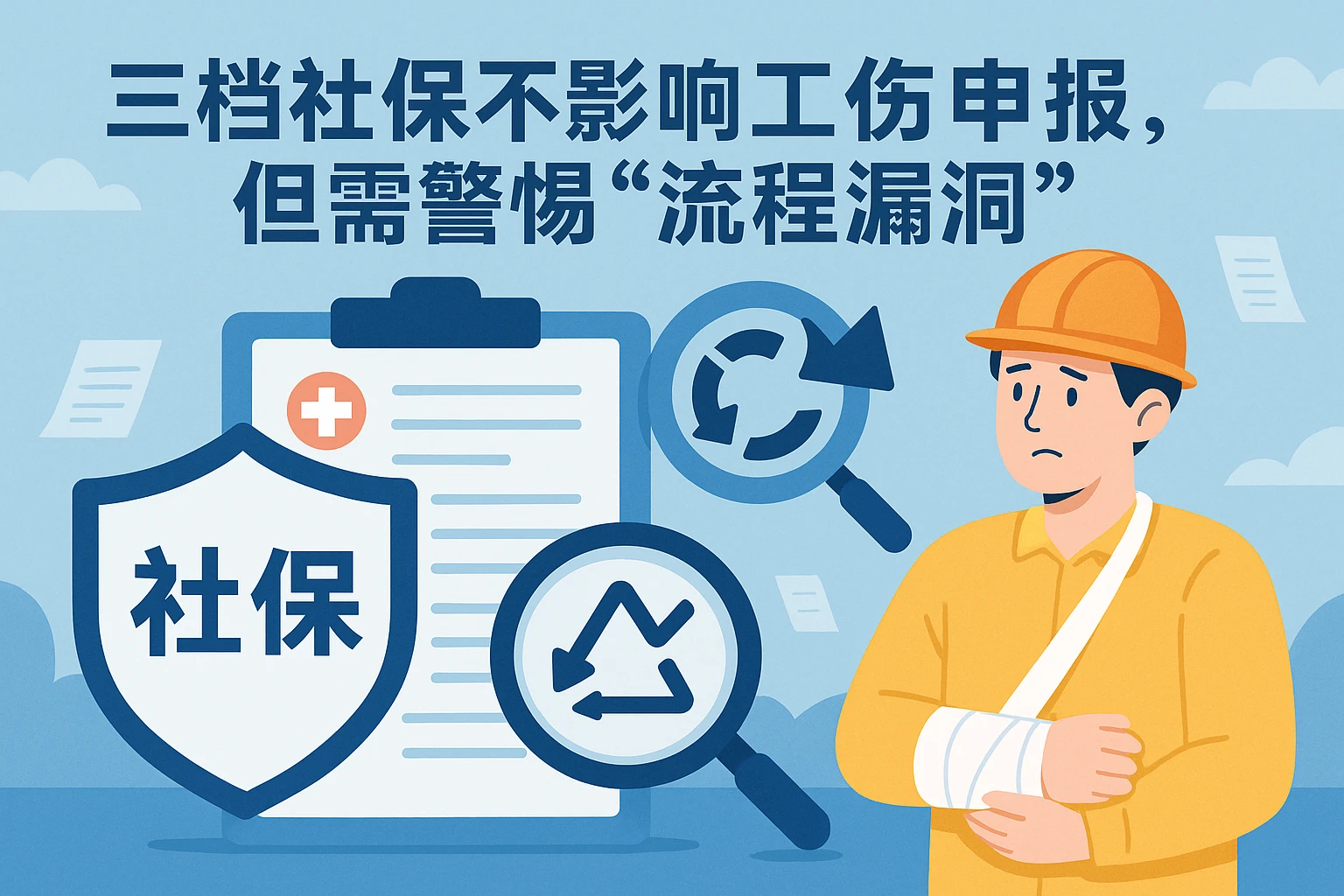 2. 三档社保不影响工伤申报，但需警惕“流程漏洞”