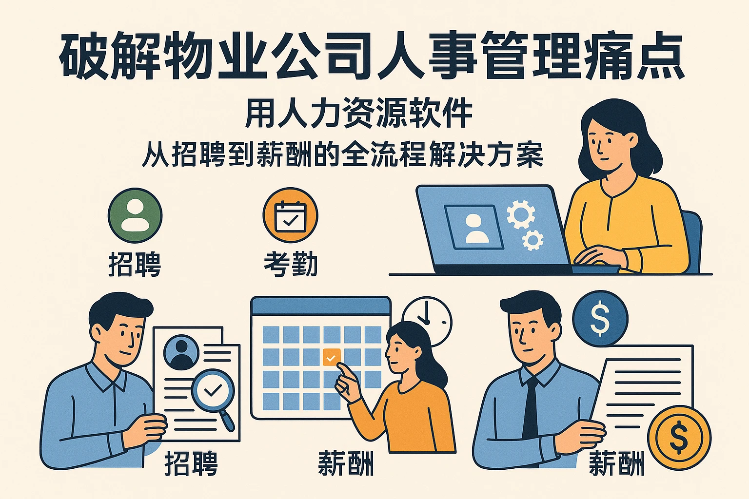 用人力资源软件破解物业公司人事管理痛点：从招聘到薪酬的全流程解决方案