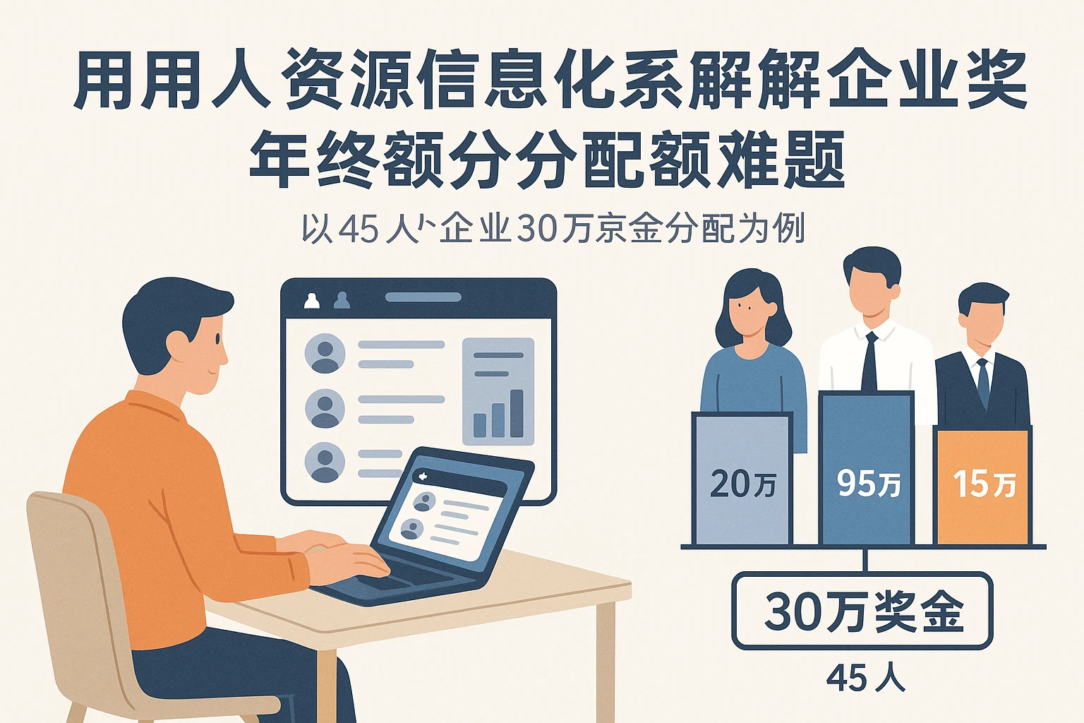 用人力资源信息化系统破解企业年终奖分配难题——以45人企业30万奖金分配为例