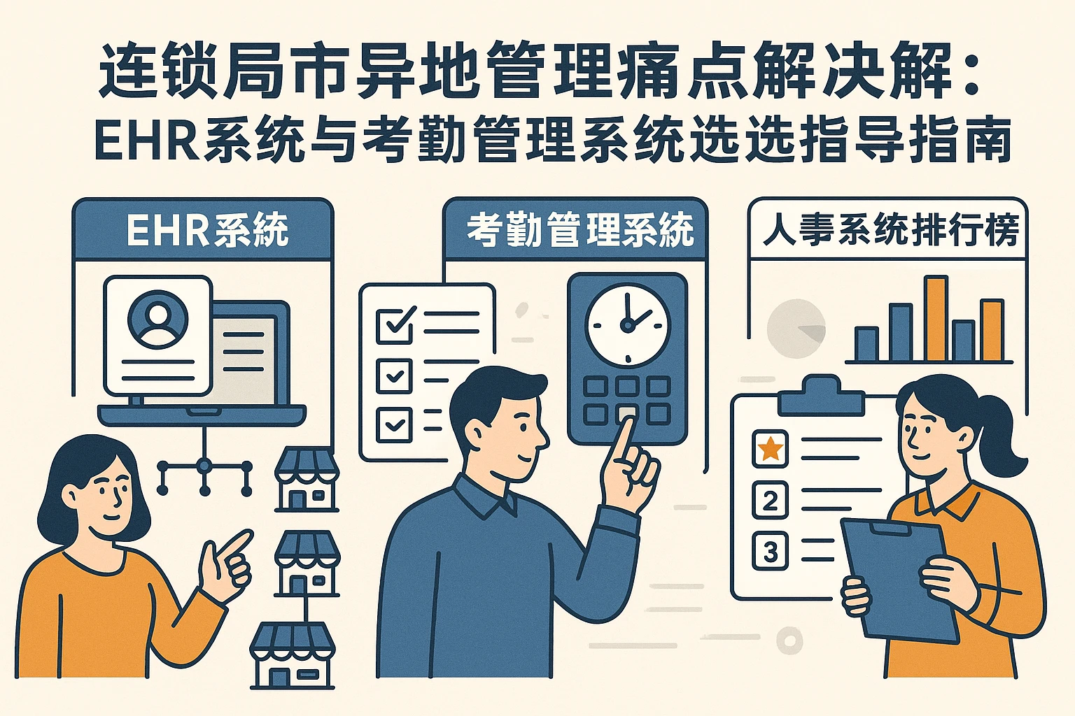 连锁超市异地管理痛点解决：EHR系统与考勤管理系统的选择指南及人事系统排行榜解析