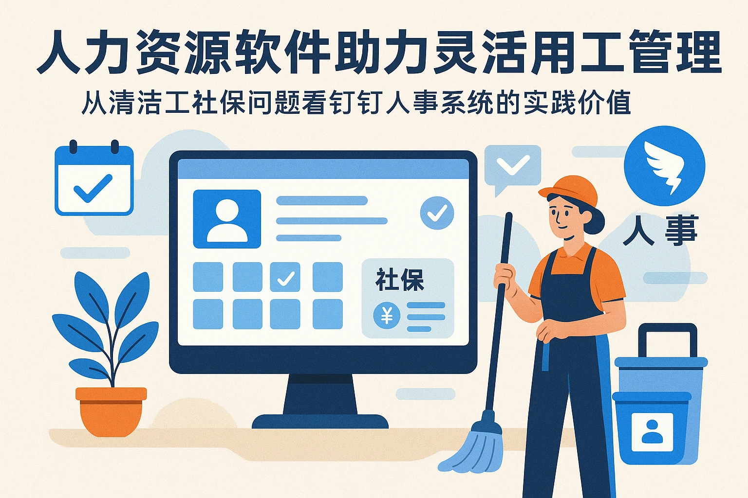 人力资源软件助力灵活用工管理：从清洁工社保问题看钉钉人事系统的实践价值
