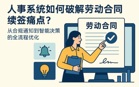 人事系统如何破解劳动合同续签痛点？从合规通知到智能决策的全流程优化