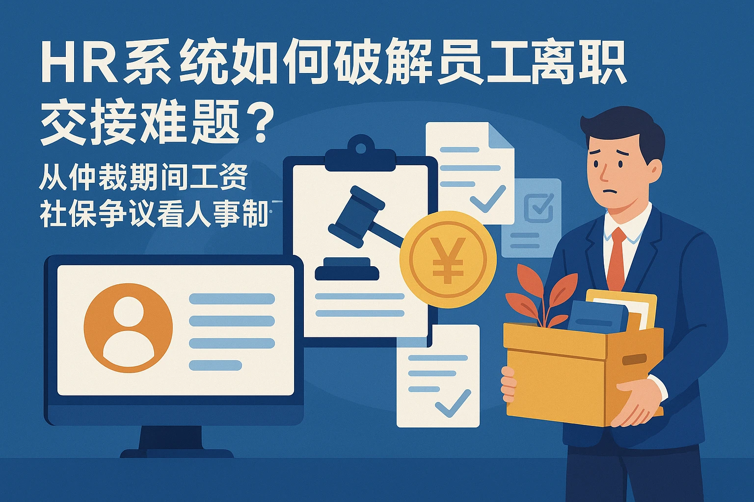 HR系统如何破解员工离职交接难题？从仲裁期间工资社保争议看人事管理升级