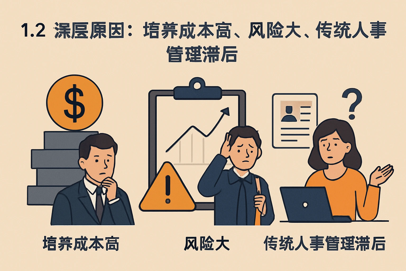 1.2 深层原因：培养成本高、风险大，传统人事管理滞后