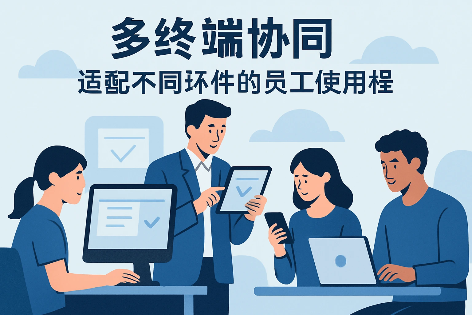 1. 多终端协同：适配不同环节的员工使用场景