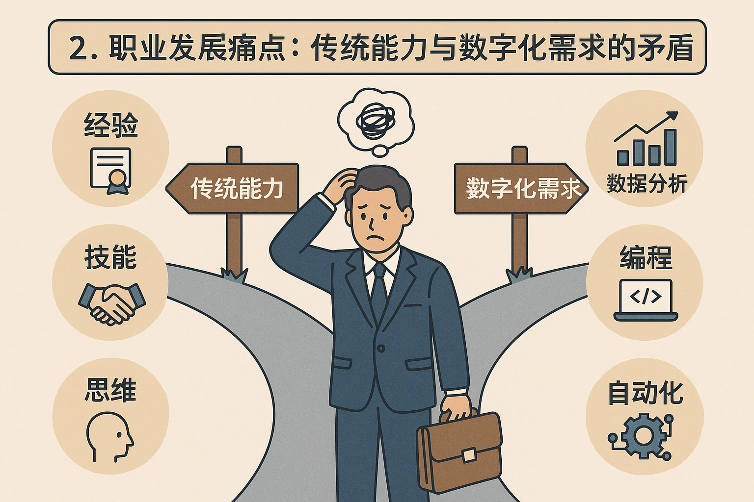 2. 职业发展痛点：传统能力与数字化需求的矛盾