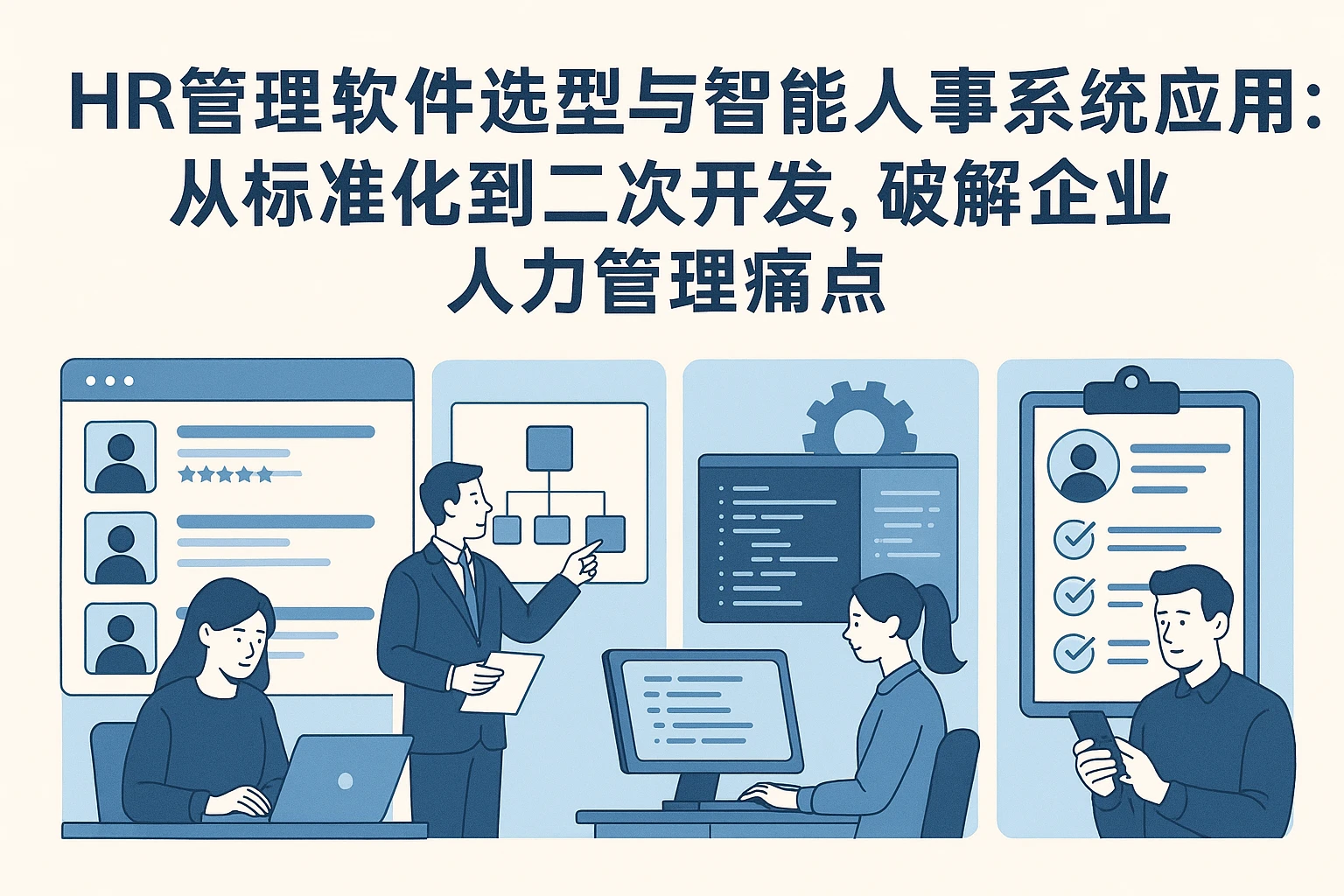 HR管理软件选型与智能人事系统应用：从标准化到二次开发，破解企业人力管理痛点
