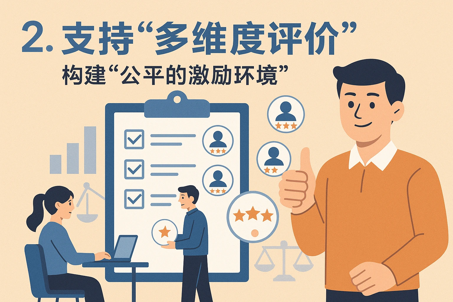 2. 支持“多维度评价”：构建“公平的激励环境”