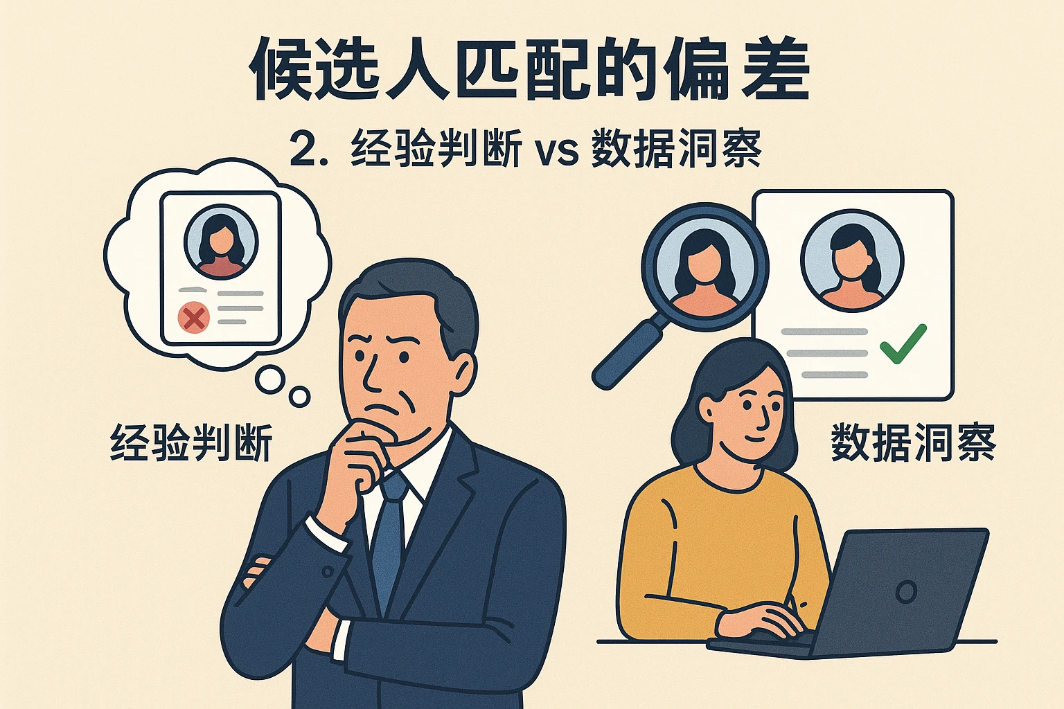 2. 候选人匹配的偏差：经验判断 vs 数据洞察