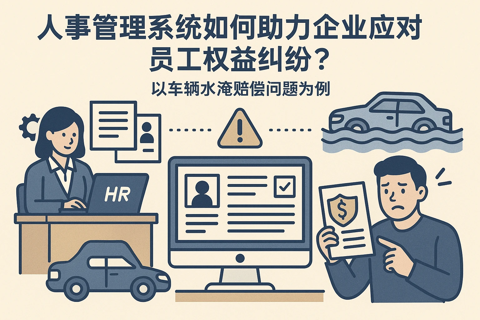 人事管理系统如何助力企业应对员工权益纠纷？以车辆水淹赔偿问题为例