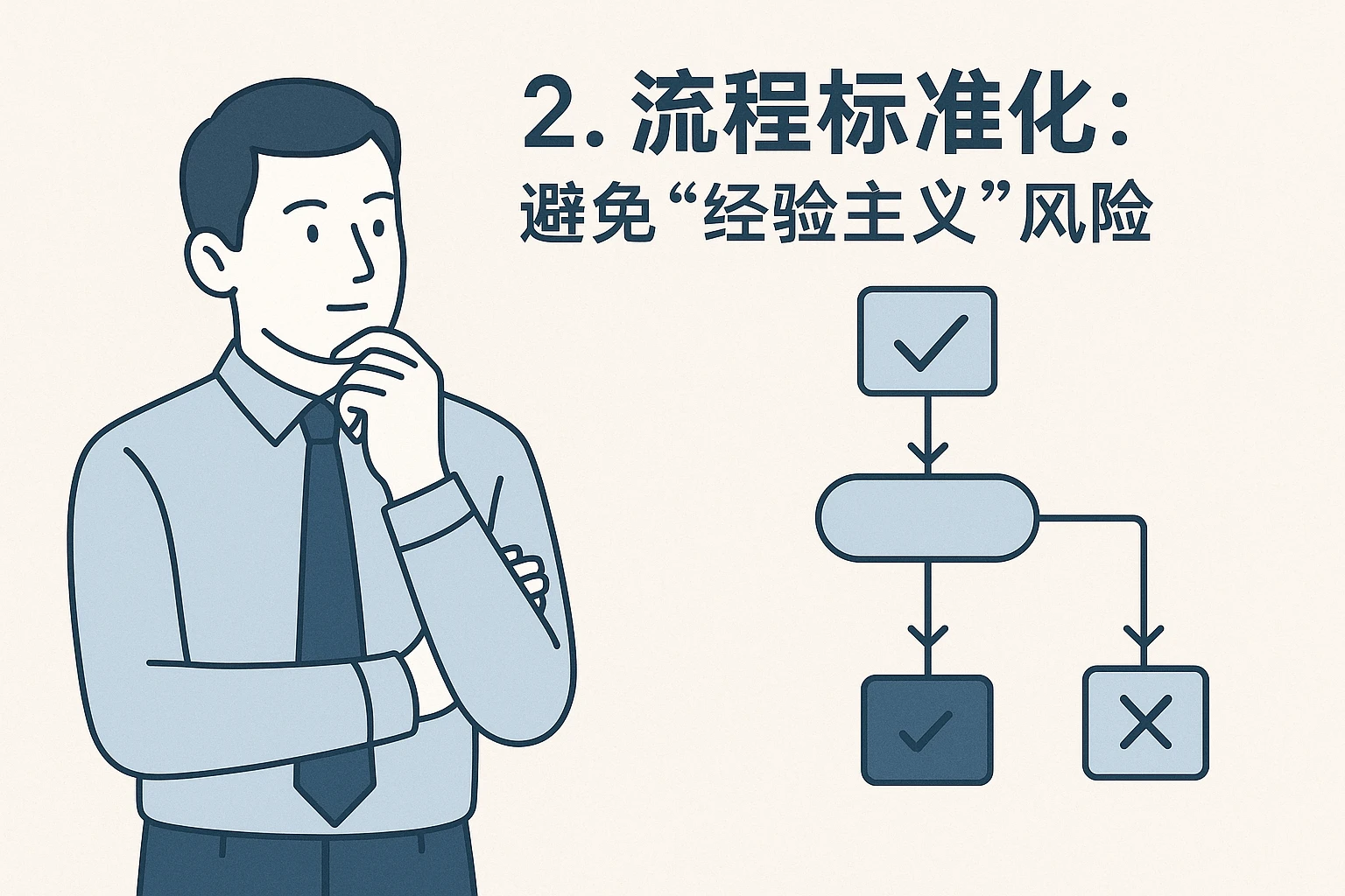 2. 流程标准化：避免“经验主义”风险