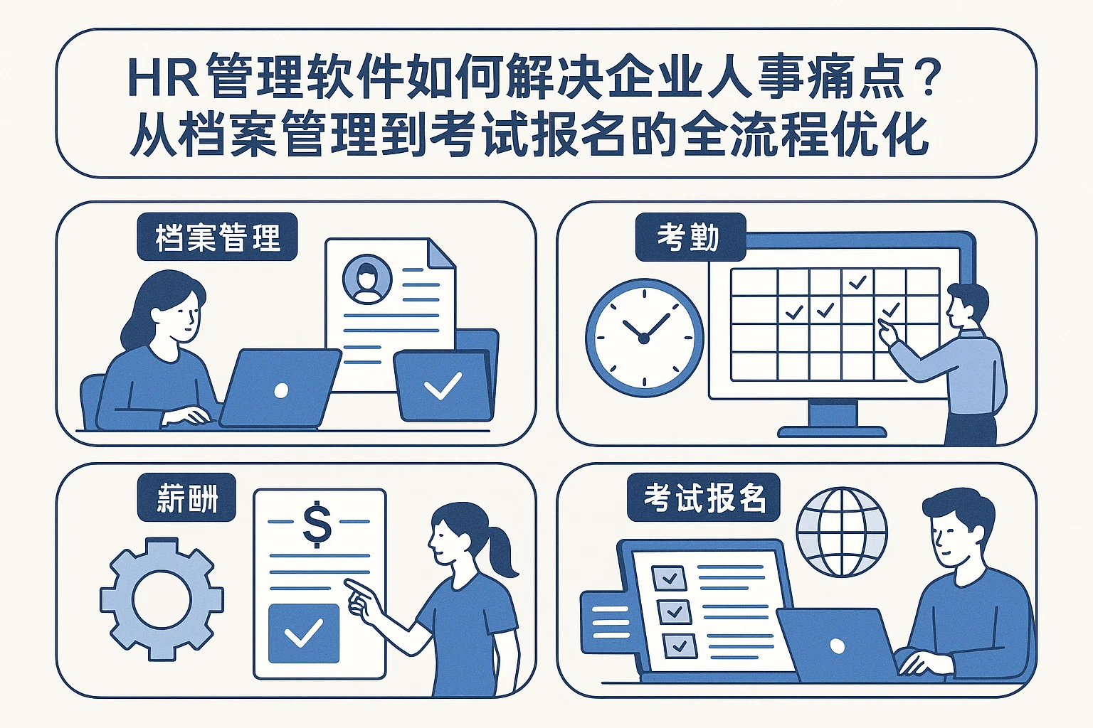 HR管理软件如何解决企业人事痛点？从档案管理到考试报名的全流程优化