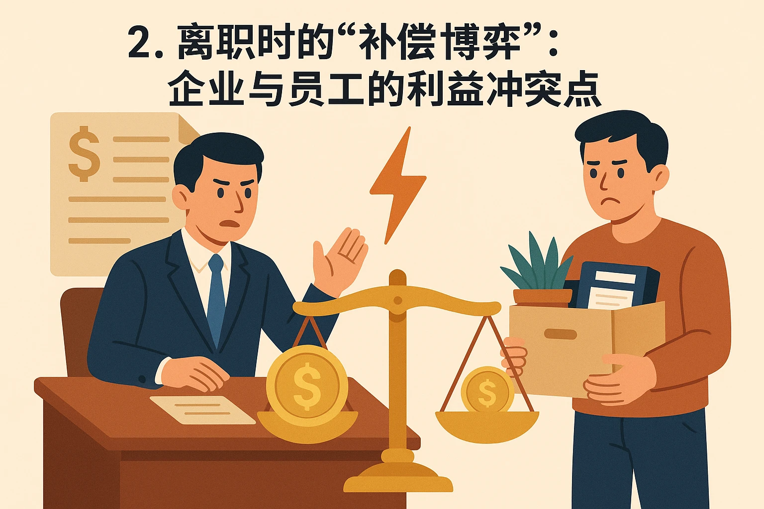 2. 离职时的“补偿博弈”：企业与员工的利益冲突点