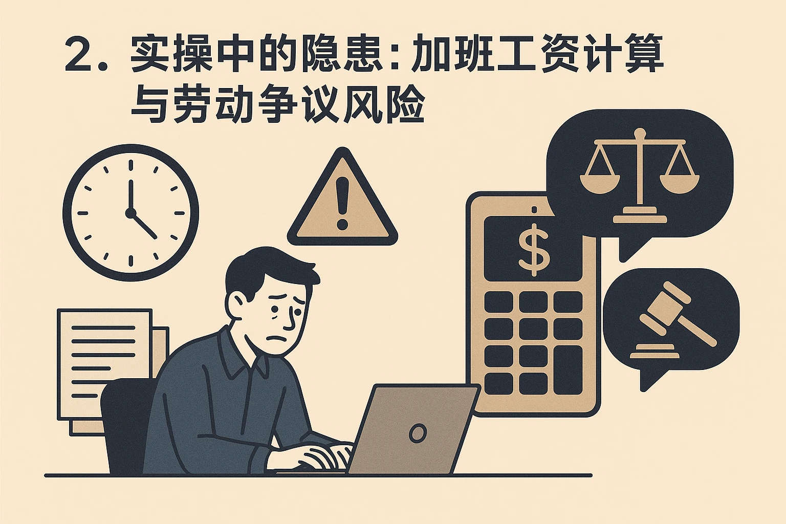 2. 实操中的隐患：加班工资计算与劳动争议风险
