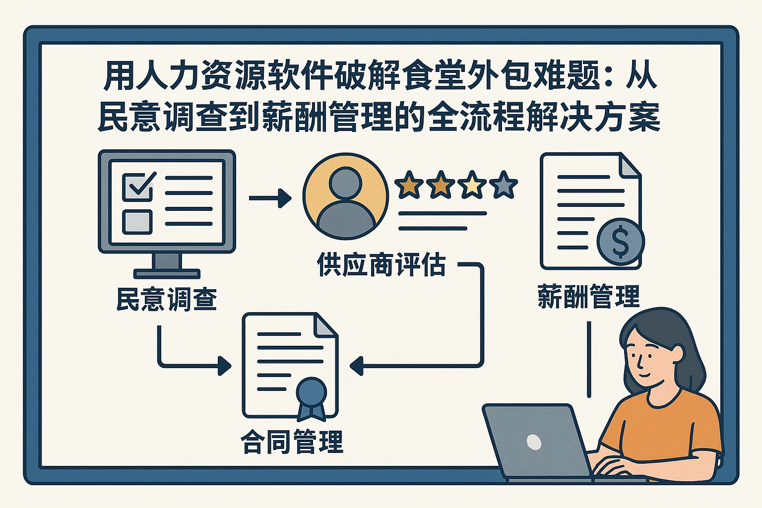 用人力资源软件破解食堂外包难题：从民意调查到薪酬管理的全流程解决方案