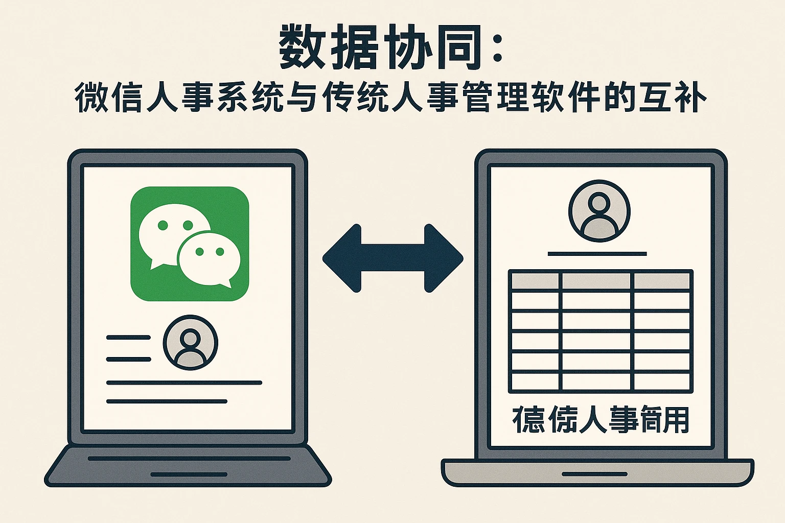 2. 数据协同：微信人事系统与传统人事管理软件的互补