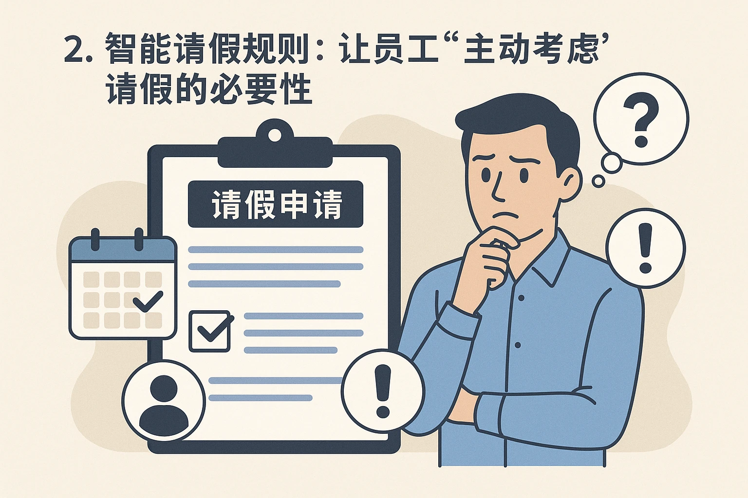 2. 智能请假规则：让员工“主动考虑”请假的必要性