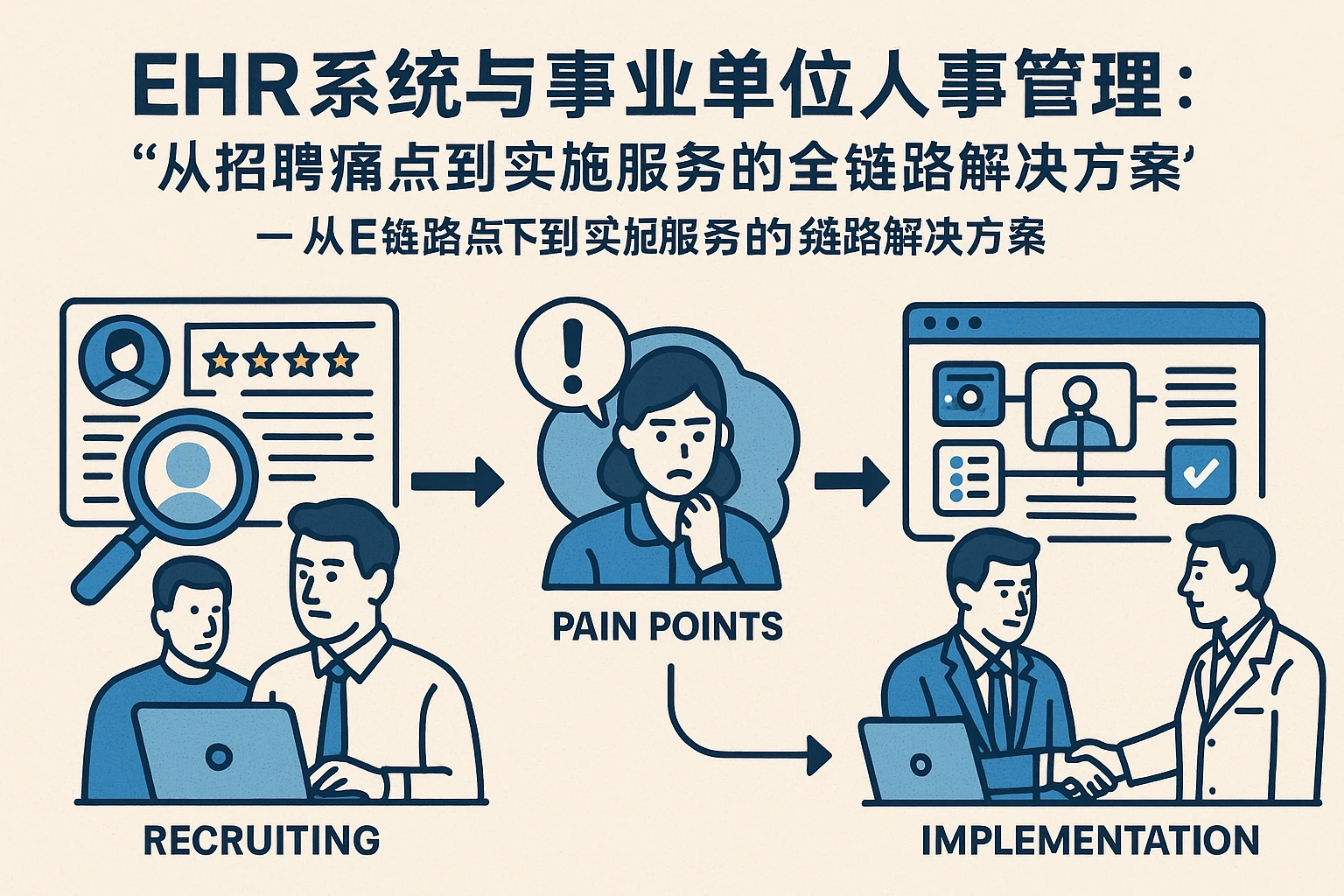 EHR系统与事业单位人事管理：从招聘痛点到实施服务的全链路解决方案