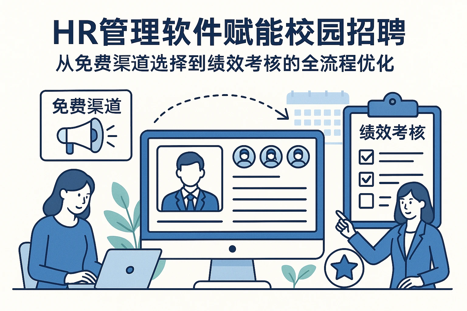 HR管理软件赋能校园招聘:从免费渠道选择到绩效考核的全流程优化
