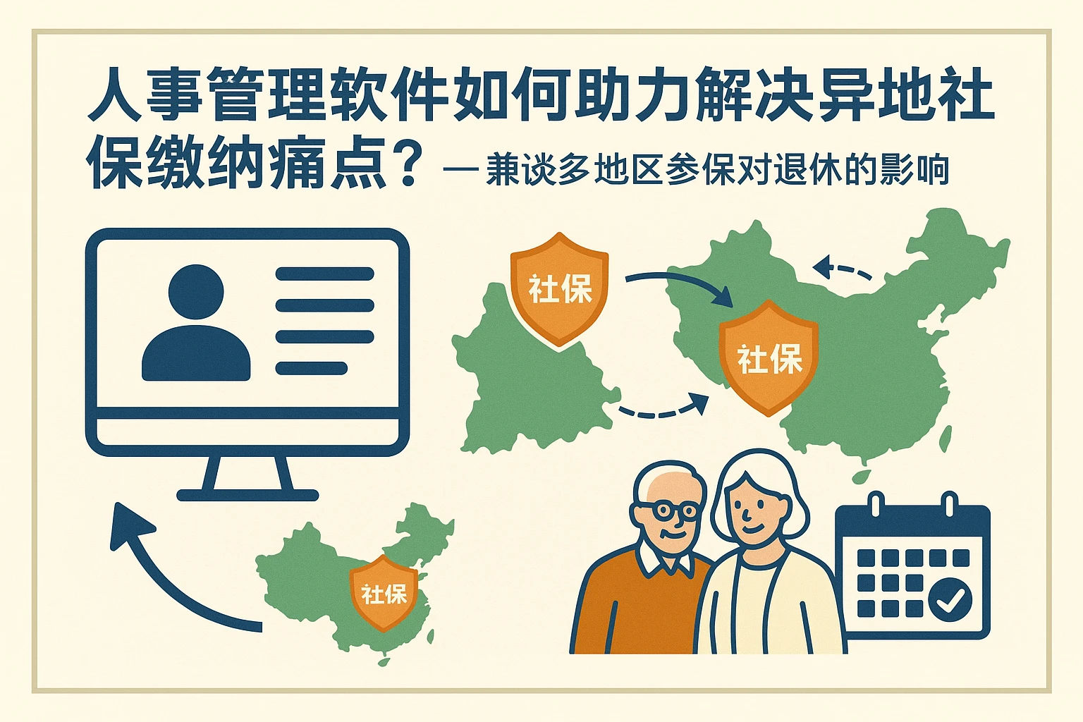 人事管理软件如何助力解决异地社保缴纳痛点？——兼谈多地区参保对退休的影响