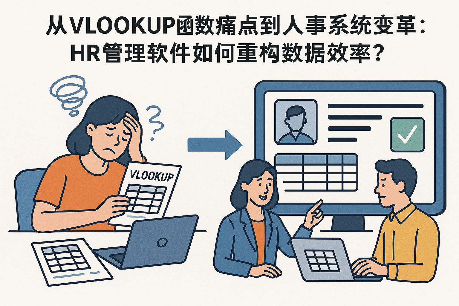从Vlookup函数痛点到人事系统变革：HR管理软件如何重构数据效率？