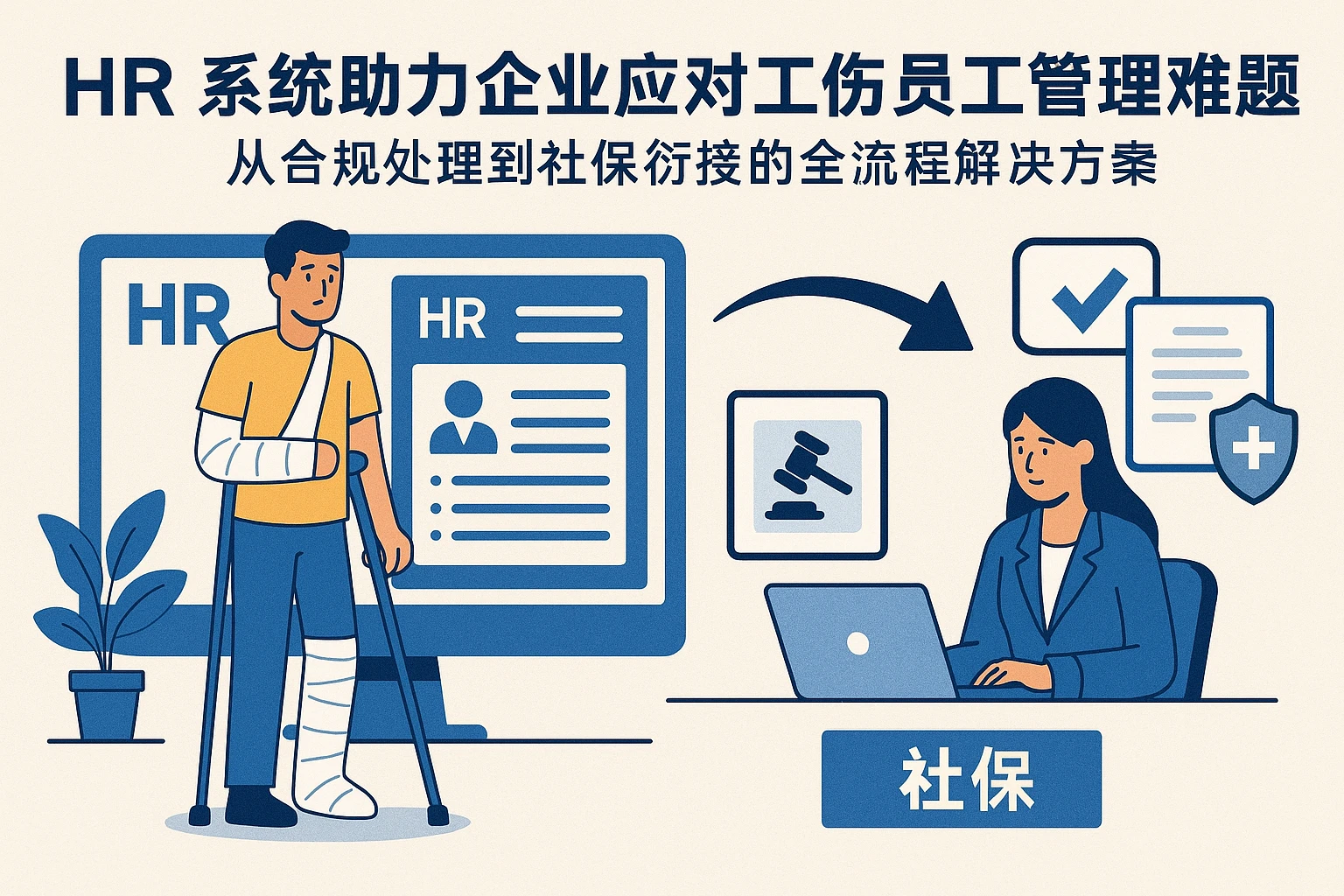 HR系统助力企业应对工伤员工管理难题：从合规处理到社保衔接的全流程解决方案
