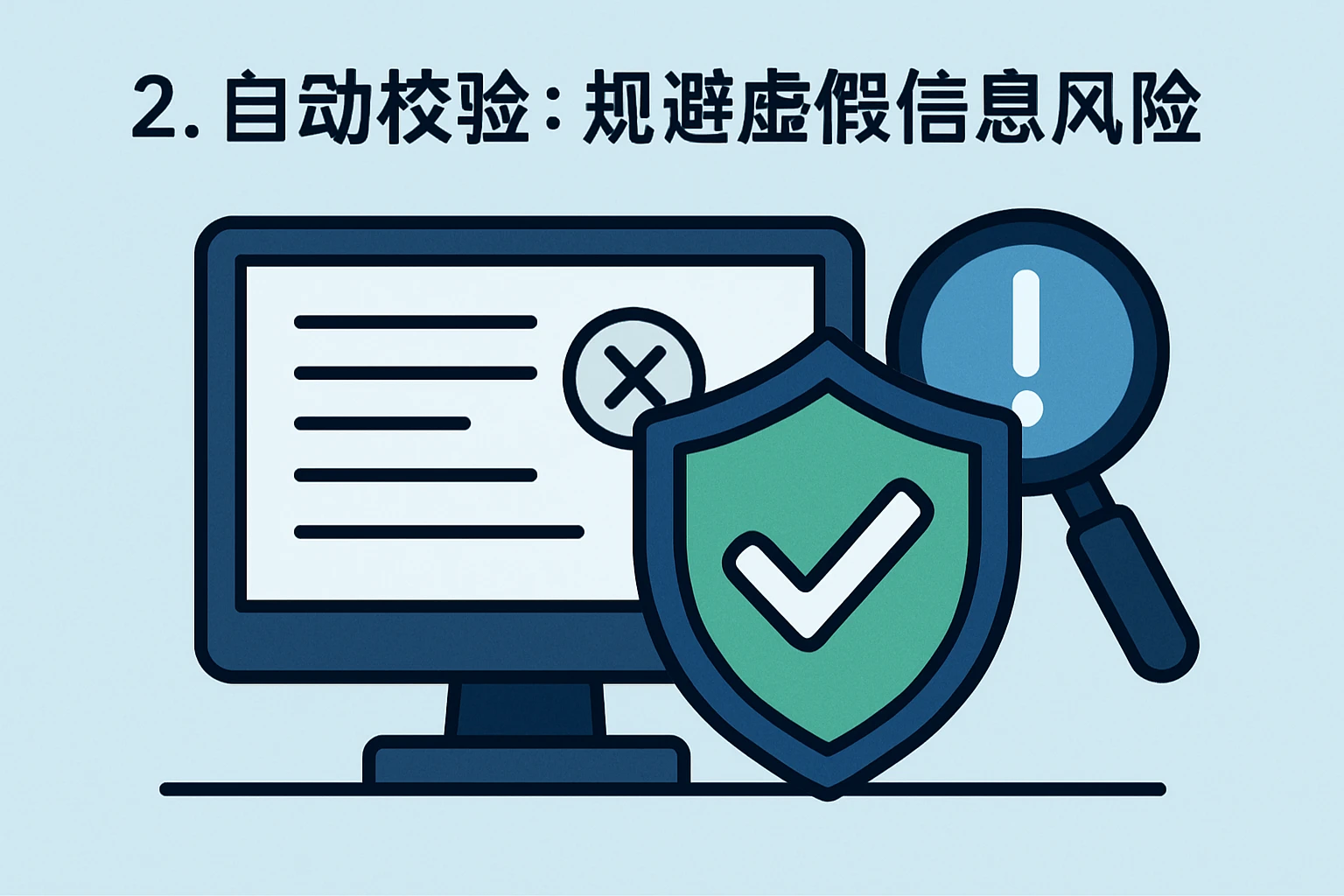 2. 自动校验：规避虚假信息风险