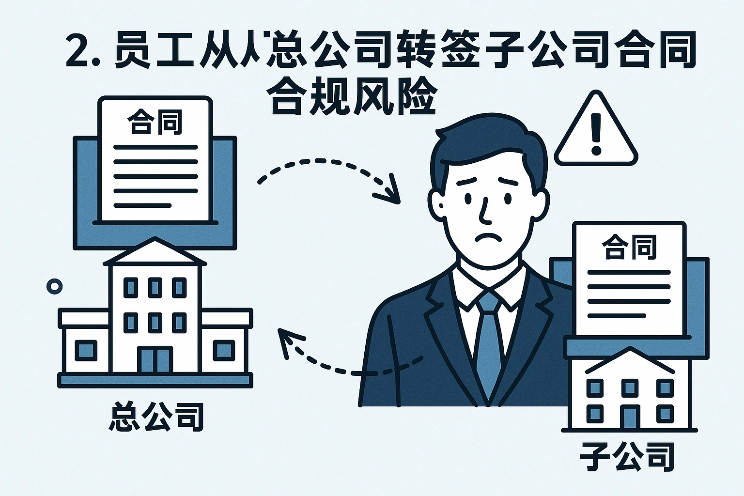 2. 员工从总公司转签子公司合同的合规风险