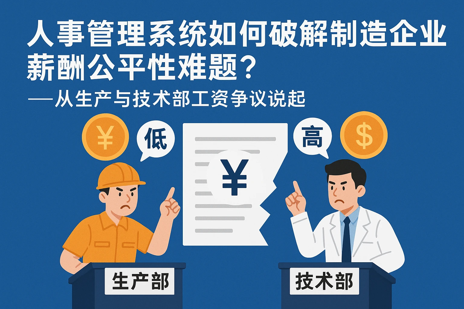 人事管理系统如何破解制造企业薪酬公平性难题？——从生产与技术部工资争议说起