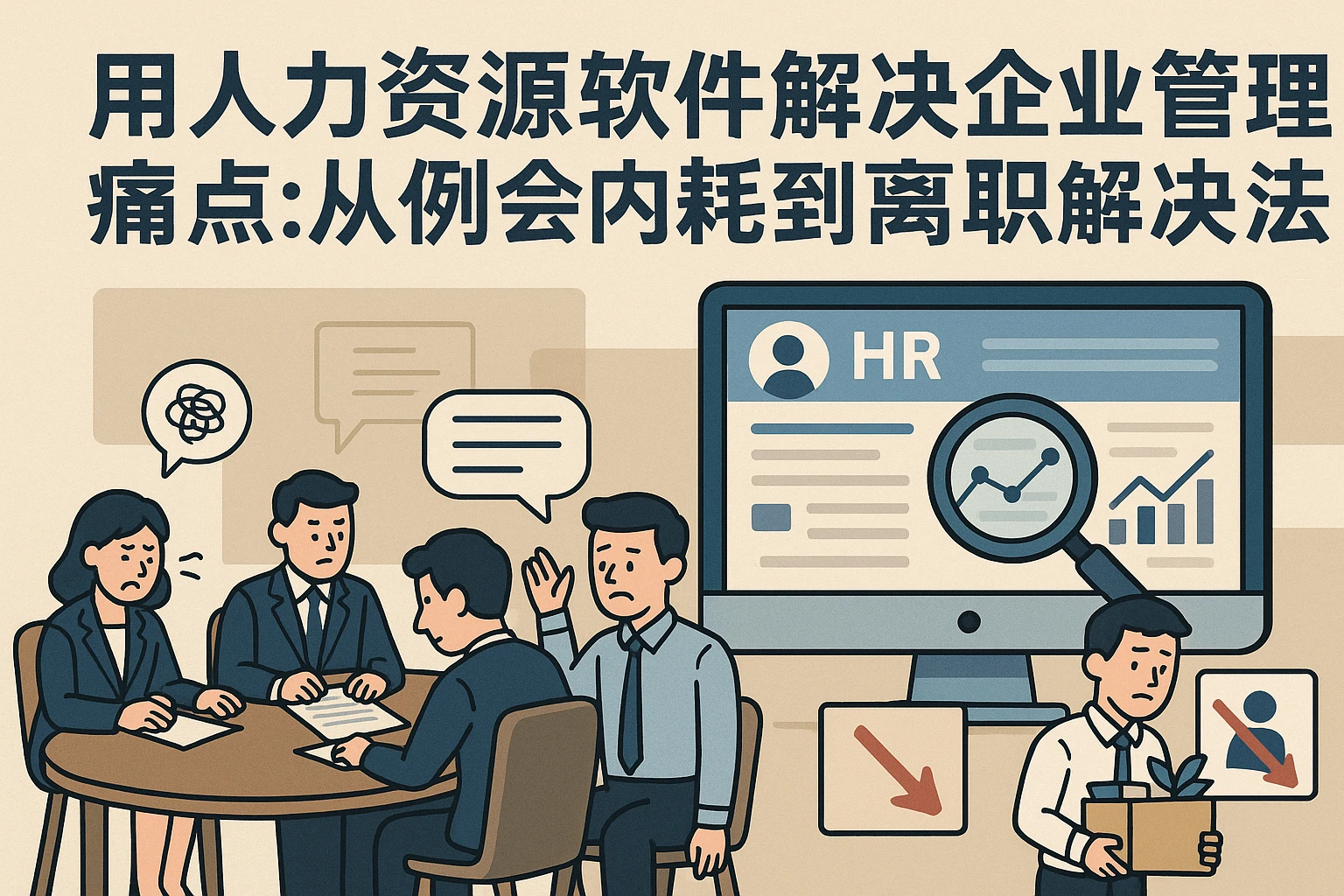 用人力资源软件破解企业管理痛点：从例会内耗到离职率高的系统解决方案