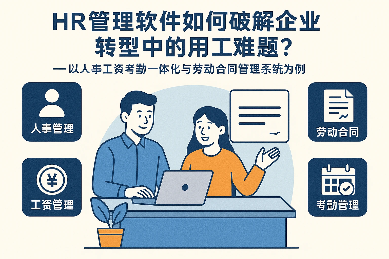 HR管理软件如何破解企业转型中的用工难题？——以人事工资考勤一体化与劳动合同管理系统为例
