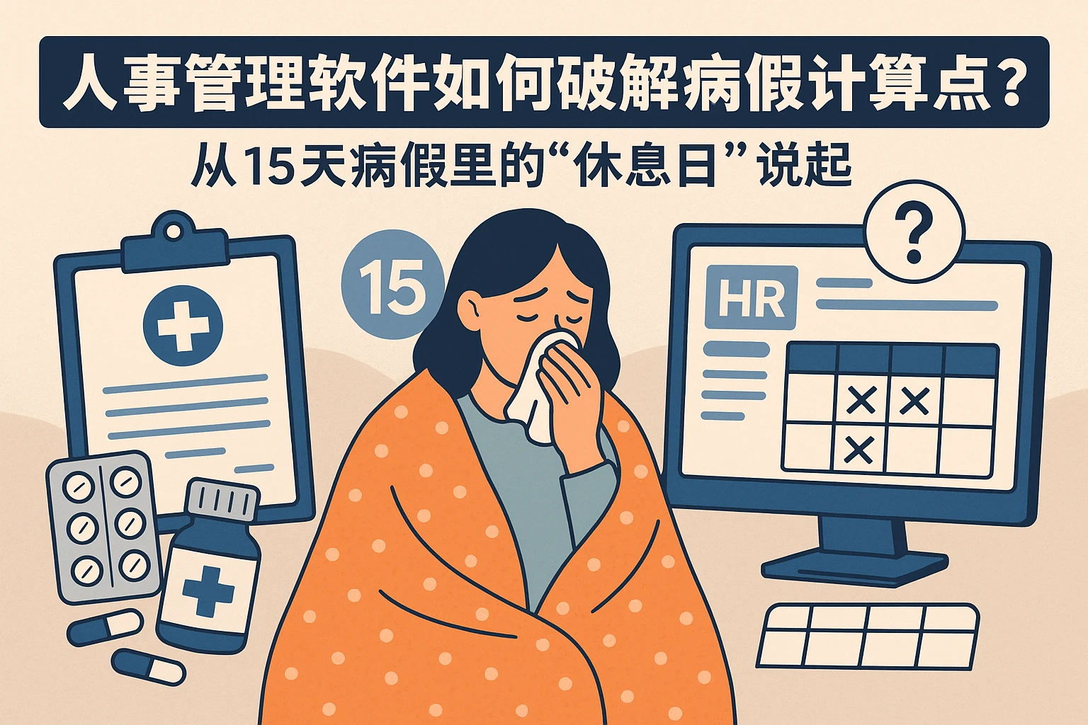 人事管理软件如何破解病假计算痛点？从15天病假里的“休息日”说起