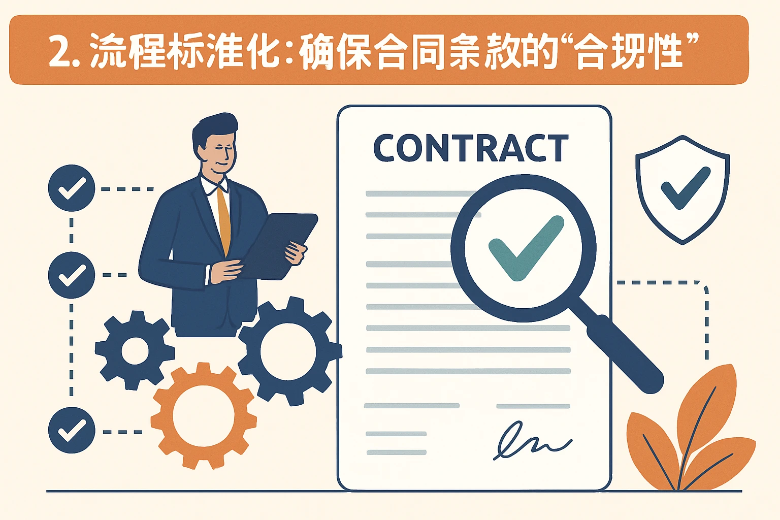2. 流程标准化：确保合同条款的“合规性”