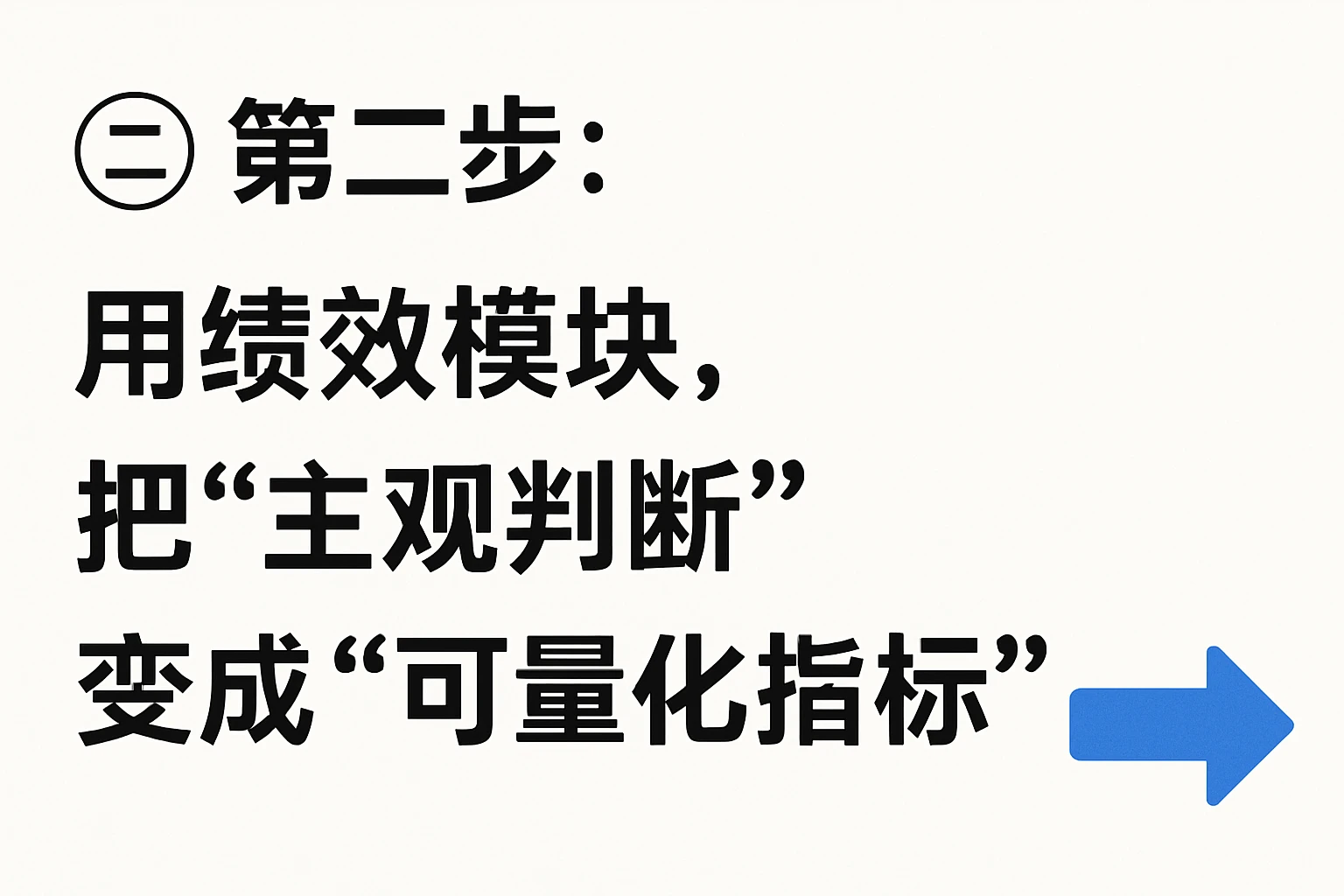 （二）第二步：用绩效模块，把“主观判断”变成“可量化指标”