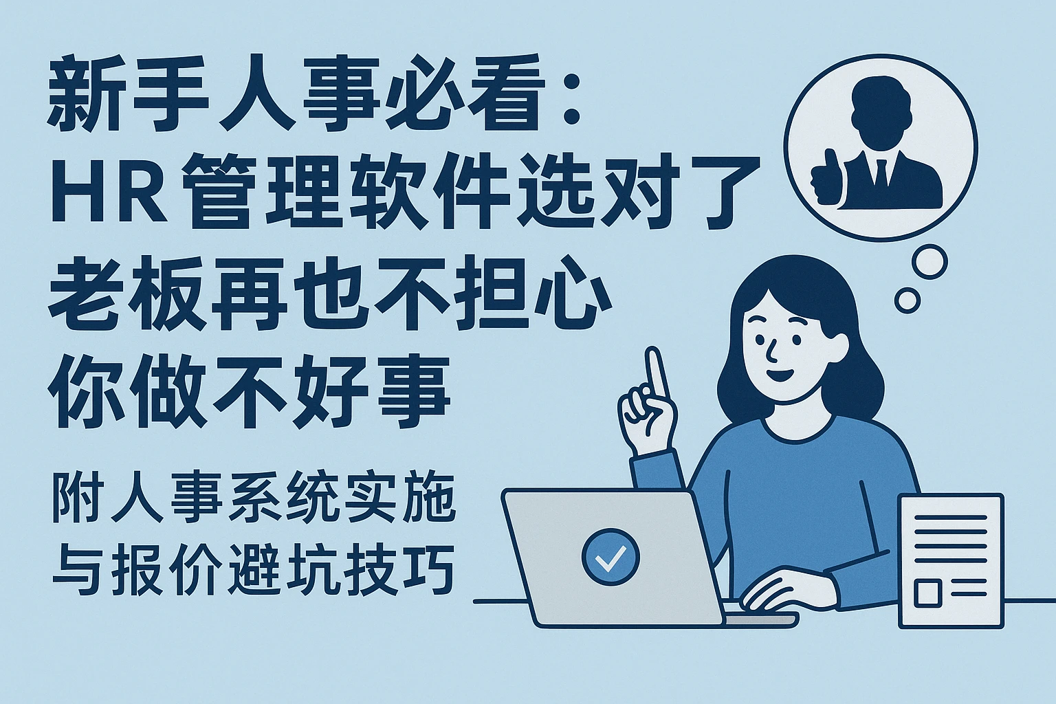 新手人事必看：HR管理软件选对了，老板再也不担心你做不好事——附人事系统实施与报价避坑技巧