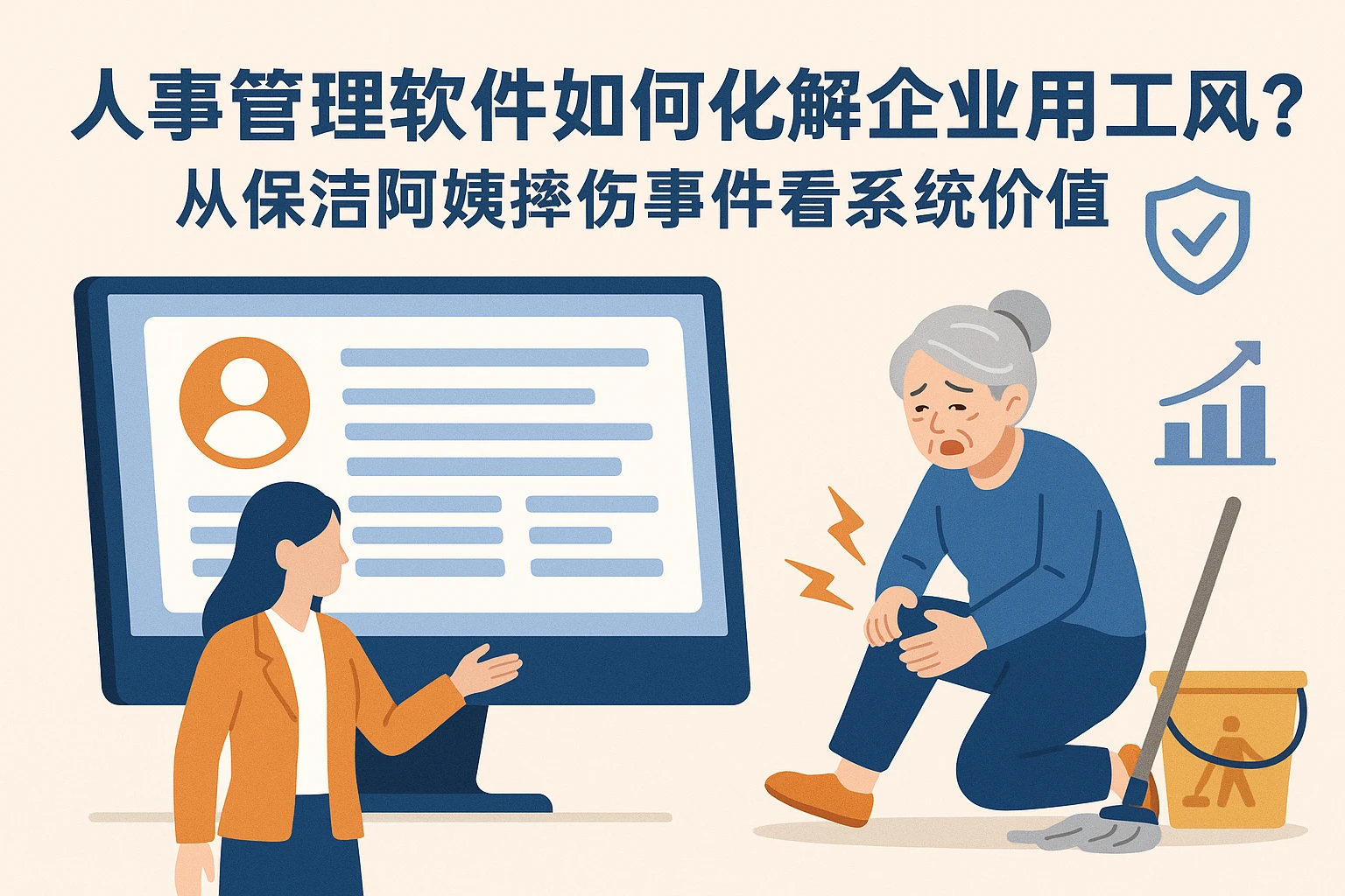人事管理软件如何化解企业用工风险？从保洁阿姨摔伤事件看系统价值