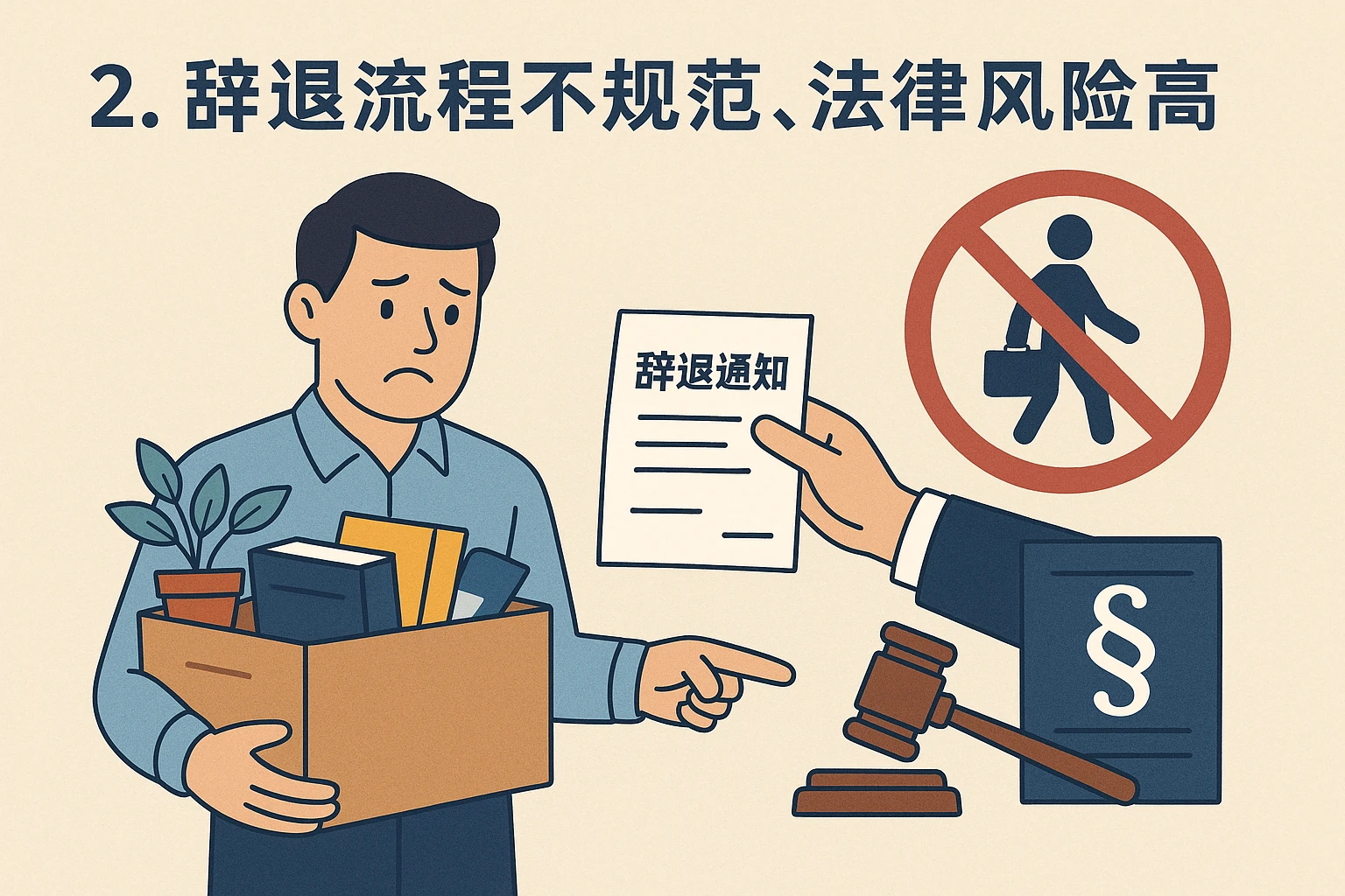 2. 辞退流程不规范，法律风险高