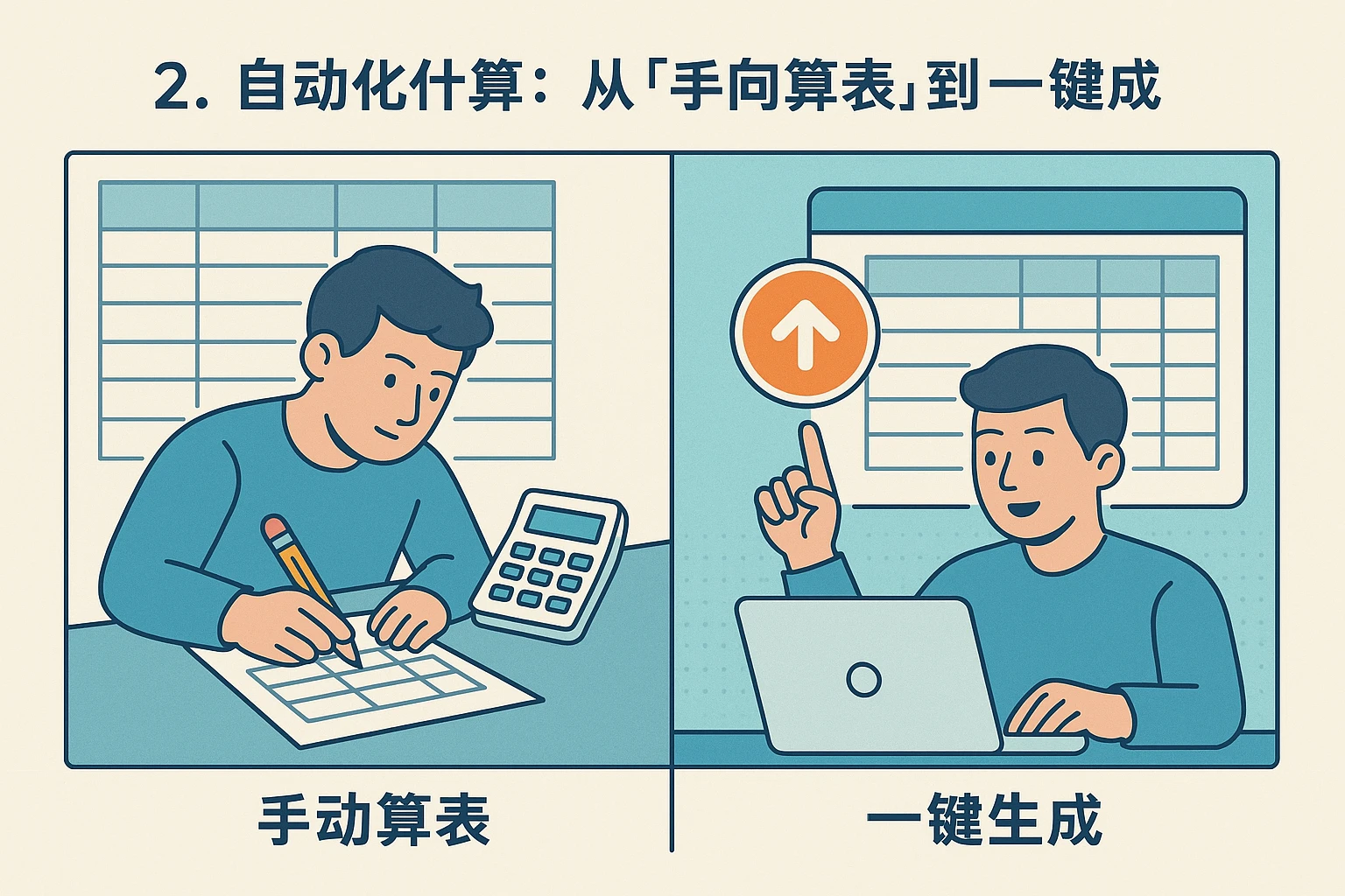 2. 自动化计算：从“手动算表”到“一键生成”