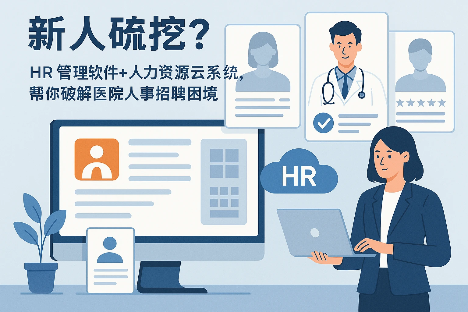 新人挖人难？HR管理软件+人力资源云系统，帮你破解医院人事招聘困境
