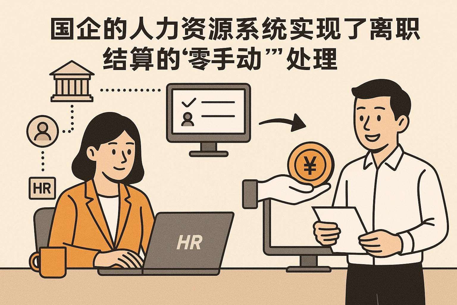 国企的人力资源系统实现了离职结算的“零手动”处理：