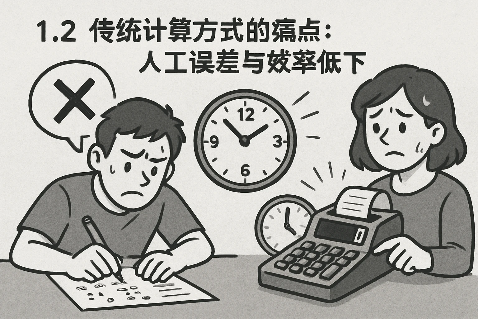 1.2 传统计算方式的痛点：人工误差与效率低下